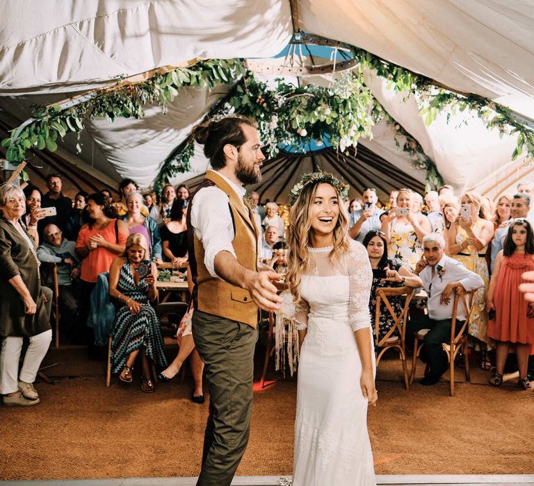 Bride and groom first dance