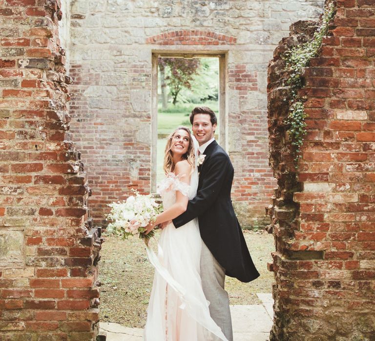 Bride in Bespoke Wilden London Wedding Dress | Groom in Morning Suit | Pastel Wedding at Appuldurcombe on the Isle of Wight | Maryanne Weddings Photography | Wight Weddings