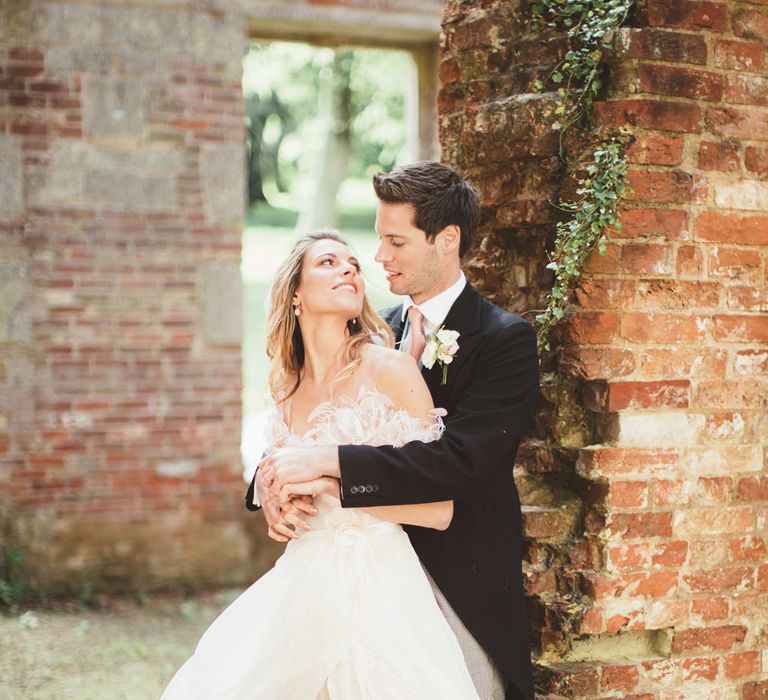 Bride in Bespoke Wilden London Wedding Dress | Groom in Morning Suit | Pastel Wedding at Appuldurcombe on the Isle of Wight | Maryanne Weddings Photography | Wight Weddings