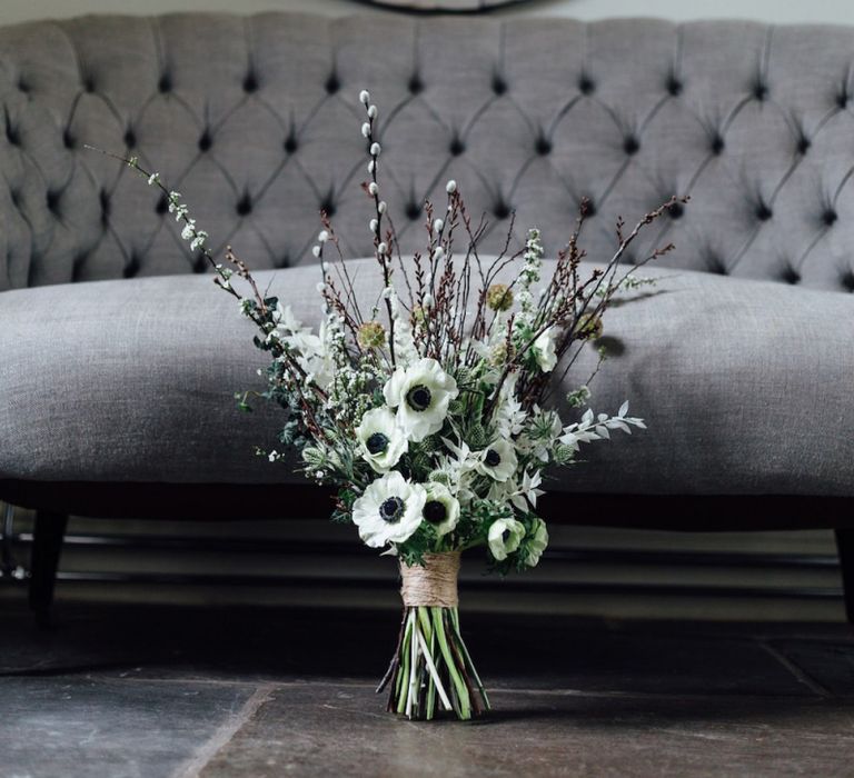 White Anemone Wedding Bouquet