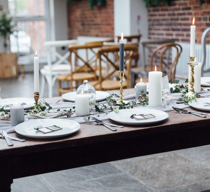 Elegant Grey and White Table-scape Decor