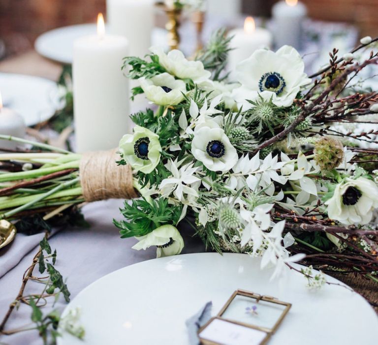 Beautiful Anemone Wedding Bouquet