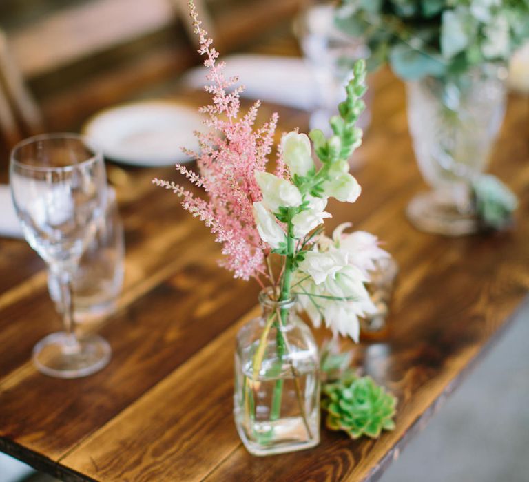 Flower Stems in Vases | DIY Country Wedding at Warborne Farm, Lymington | Camilla Arnhold Photography