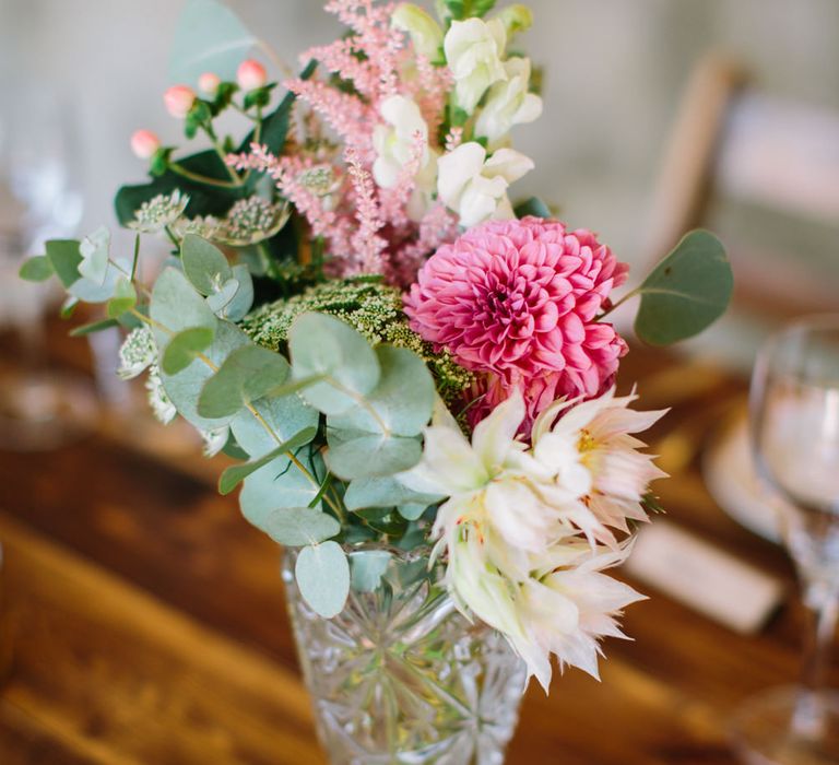 Flower Stems in Vases | DIY Country Wedding at Warborne Farm, Lymington | Camilla Arnhold Photography