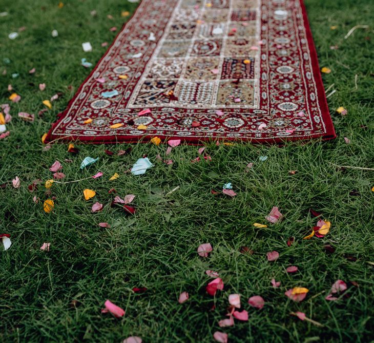 Moroccan Rug Covered in Bright Confetti