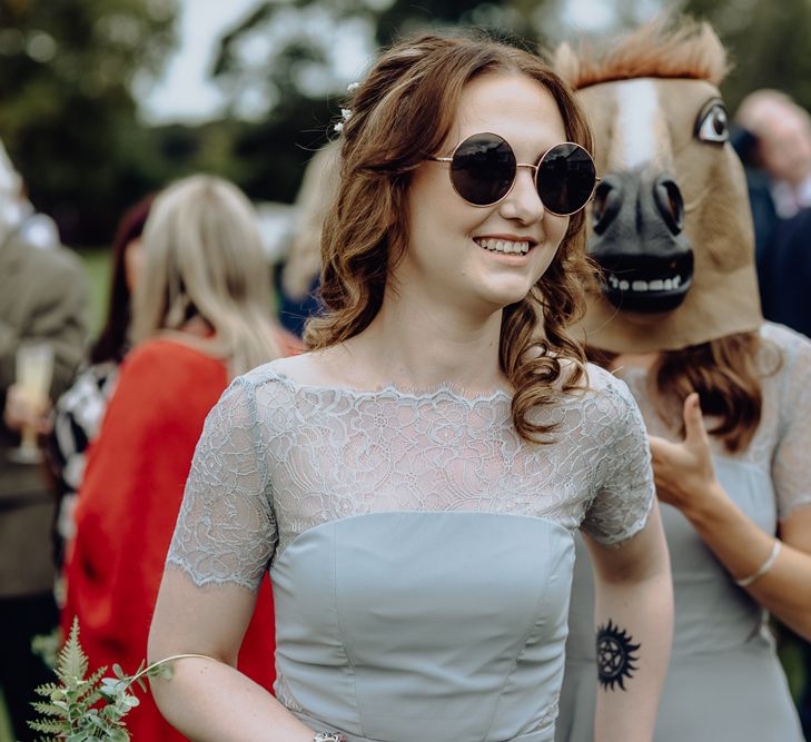 Bridesmaid in Grey ASOS Dress and Sunglasses