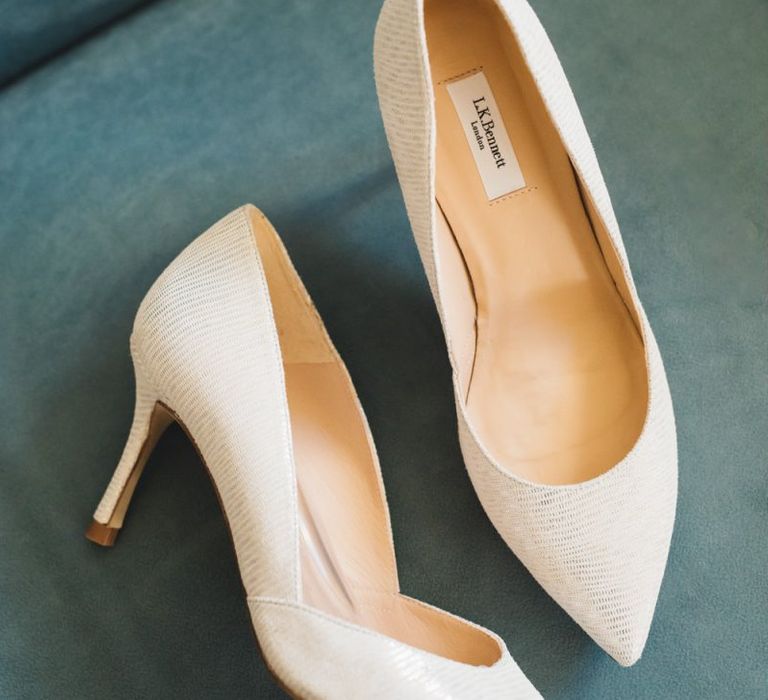 LK Bennett Pointed Toe Cream Wedding Shoes