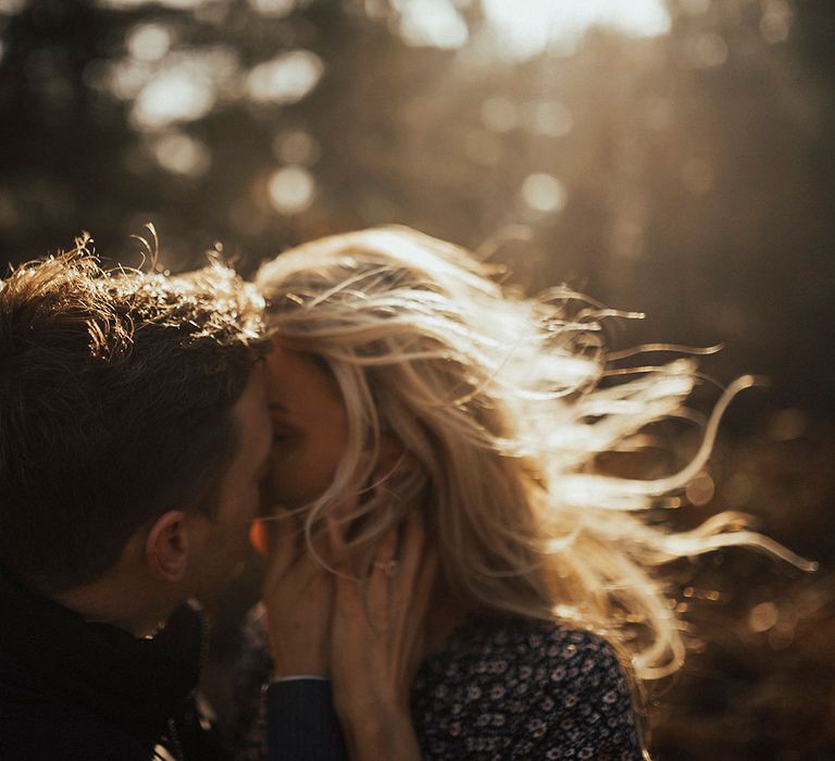 Autumnal Woodland Engagement Shoot at Buxton in the Peak District | Sun Spray Pre Wedding Portraits | Katie Ingram Photography