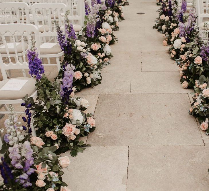 Aisle Floral Decor in Pink and Purple