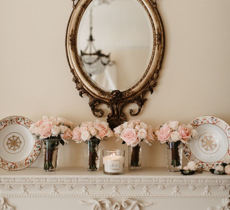 Pink Bridesmaid Bouquets by Mirror