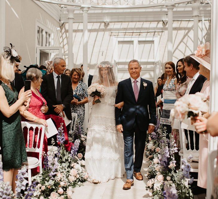 Bride Walking Down the Aisle With Father