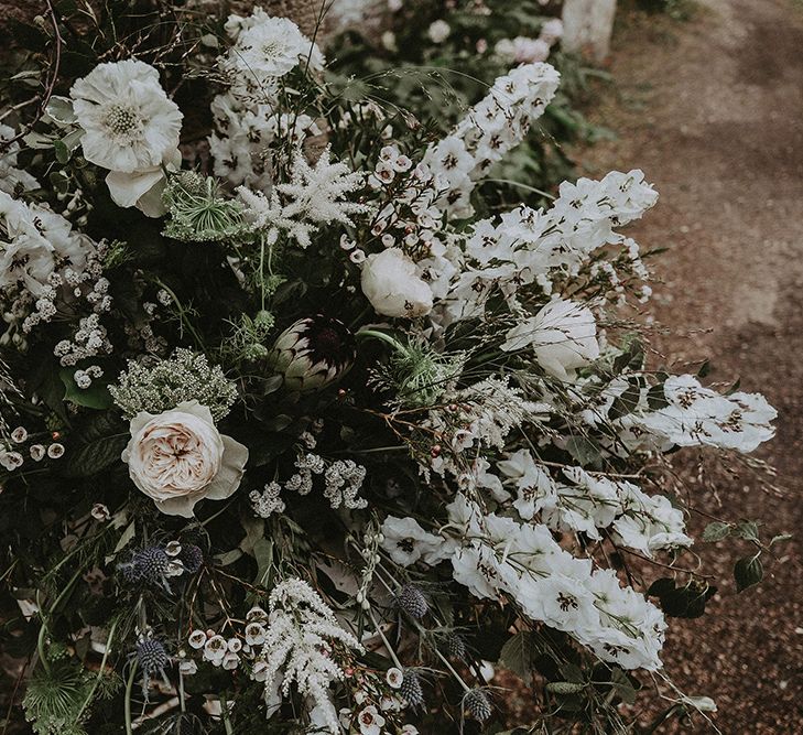 White and Green Church Wedding Flowers