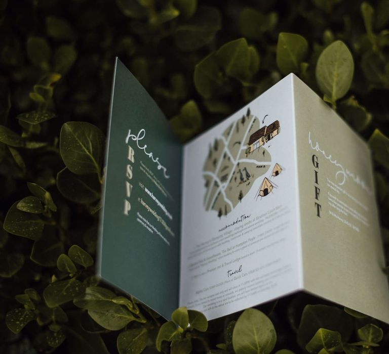 Wedding stationery booklet for guests