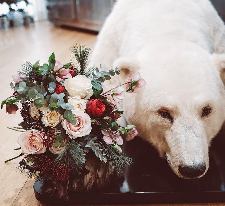 Blush Pink &amp; Red, Christmas, Winter Wedding at Coltsfoot Country Retreat | Lemonade Pictures