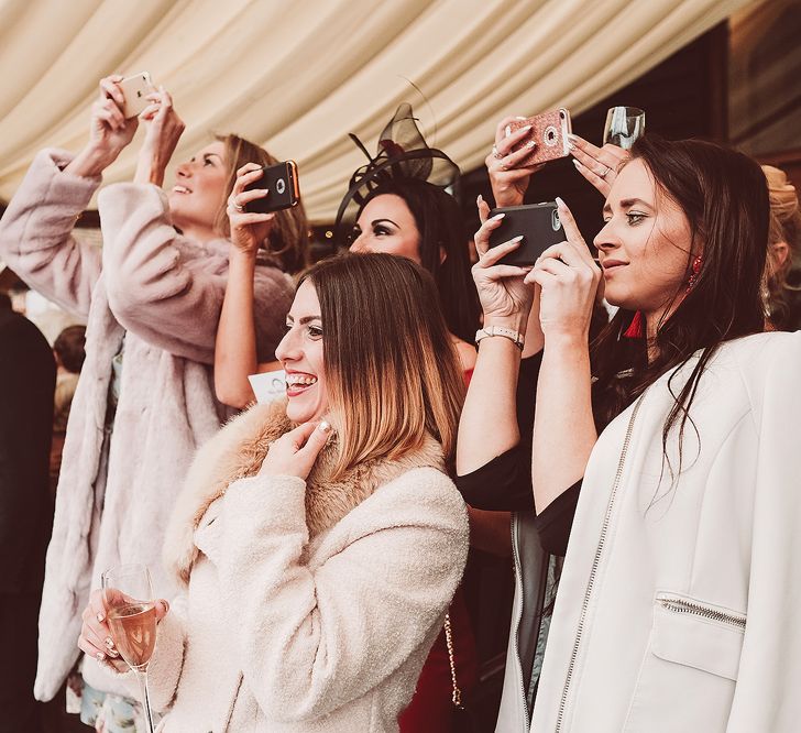 Selfie | Wedding Guests | Blush Pink &amp; Red, Christmas, Winter Wedding at Coltsfoot Country Retreat | Lemonade Pictures