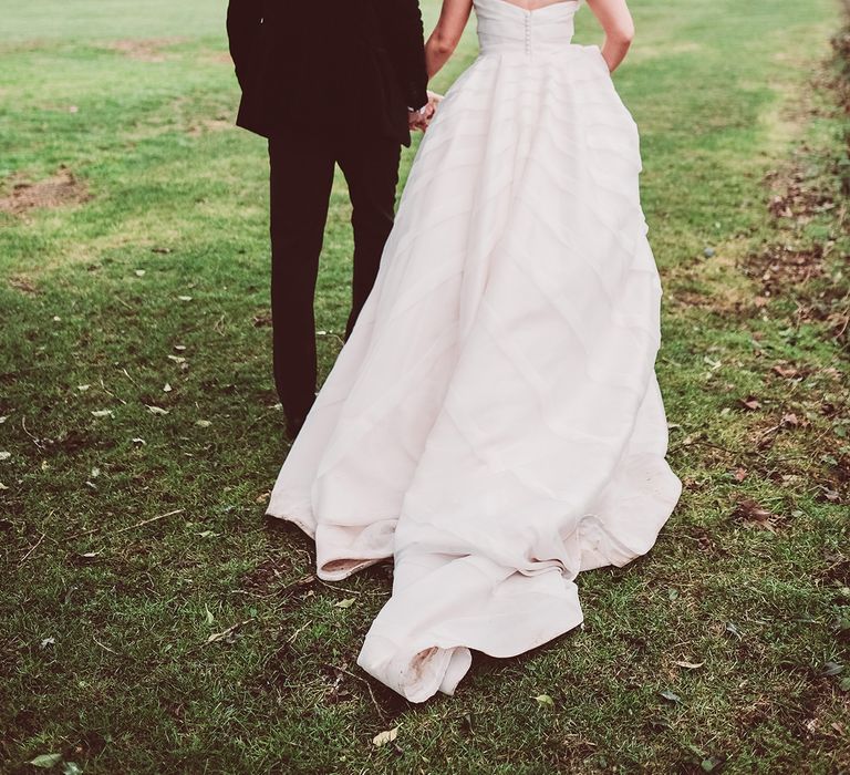 Bride in Organza Justin Alexander Gown | Groom in Black Tie Suit | Blush Pink &amp; Red, Christmas, Winter Wedding at Coltsfoot Country Retreat | Lemonade Pictures