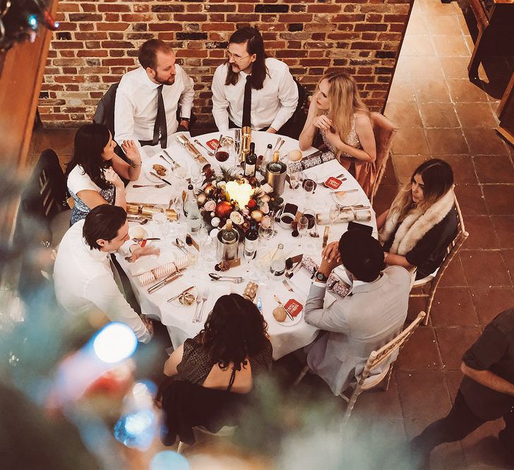 Blush Pink &amp; Red, Christmas, Winter Wedding at Coltsfoot Country Retreat | Lemonade Pictures