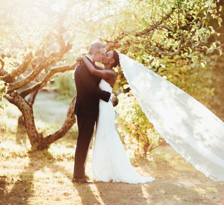 Intimate bride and groom portrait at sunset by Maryanne Weddings