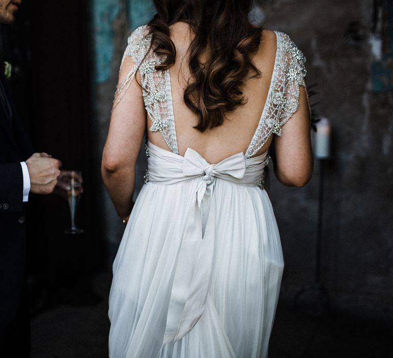 Anna Campbell Wedding Dress With Low Back And Bow