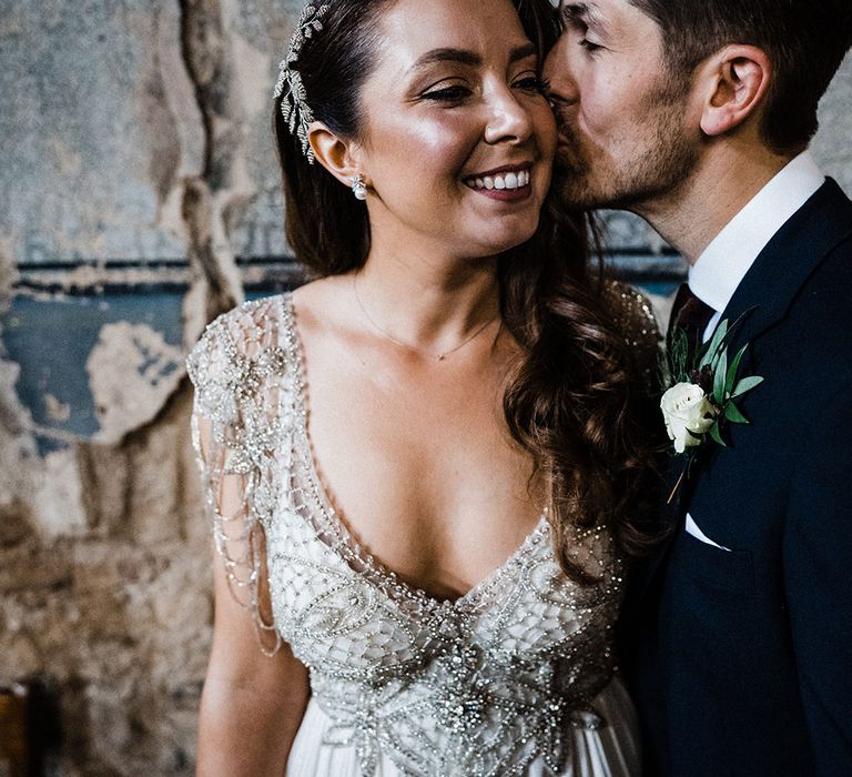 Anna Campbell Wedding Dress With Beaded Sleeves