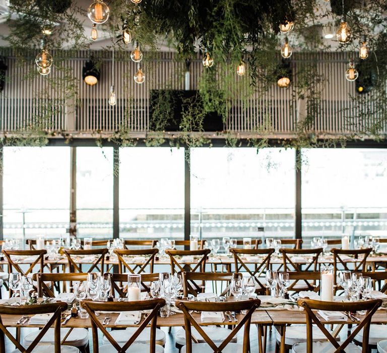 Wedding Reception Table Set Up At The Deck In London