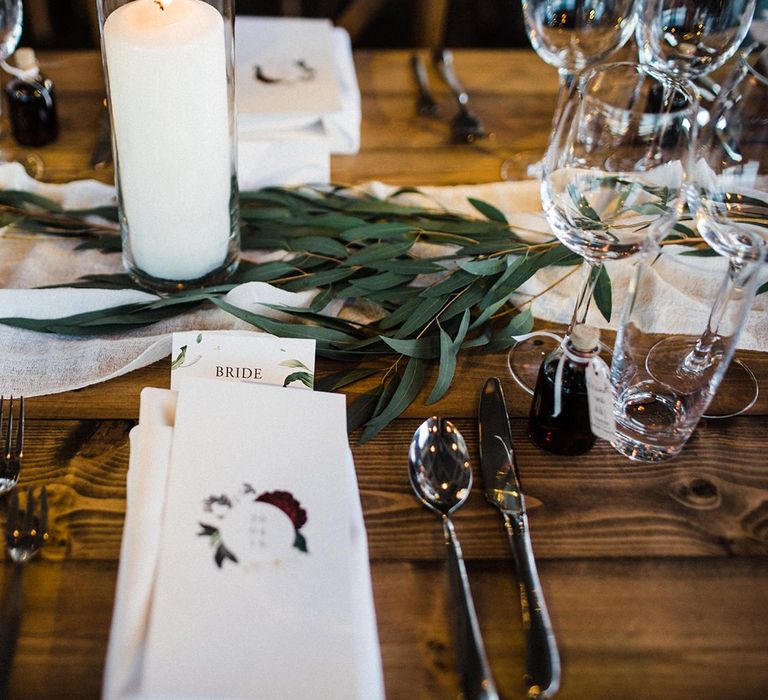 Wedding Table Set Up With Wedding Stationery