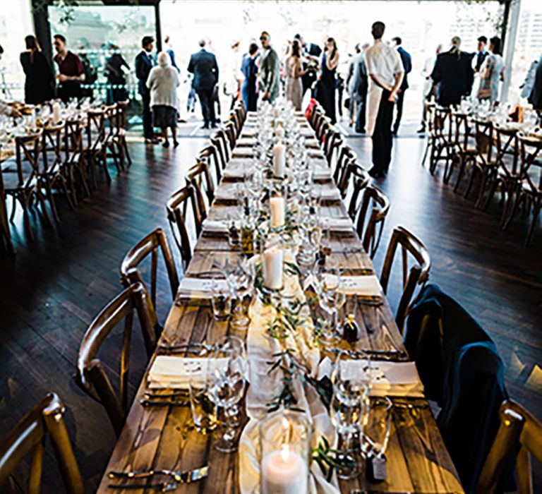 Wedding Table Set Up At The Deck In London