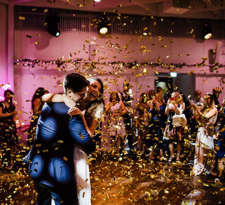 Bride and Groom First Dance With Anna Campbell Bridal Gown