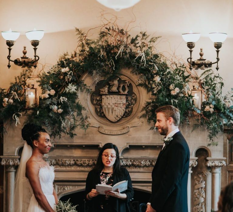 Bride and groom exchange vows at The Elvetham wedding ceremony