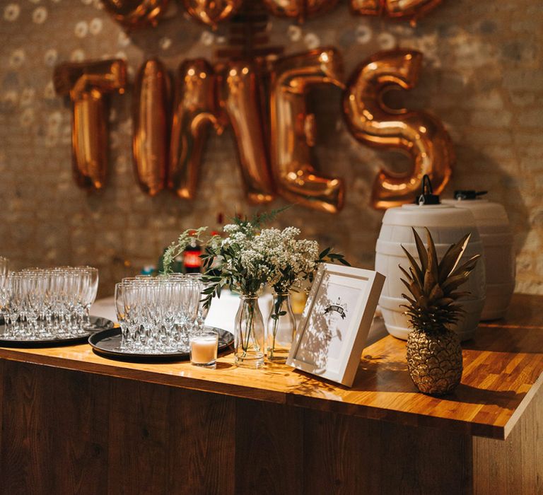 Copper Foil Good Times Balloon Backdrop Wedding Decor