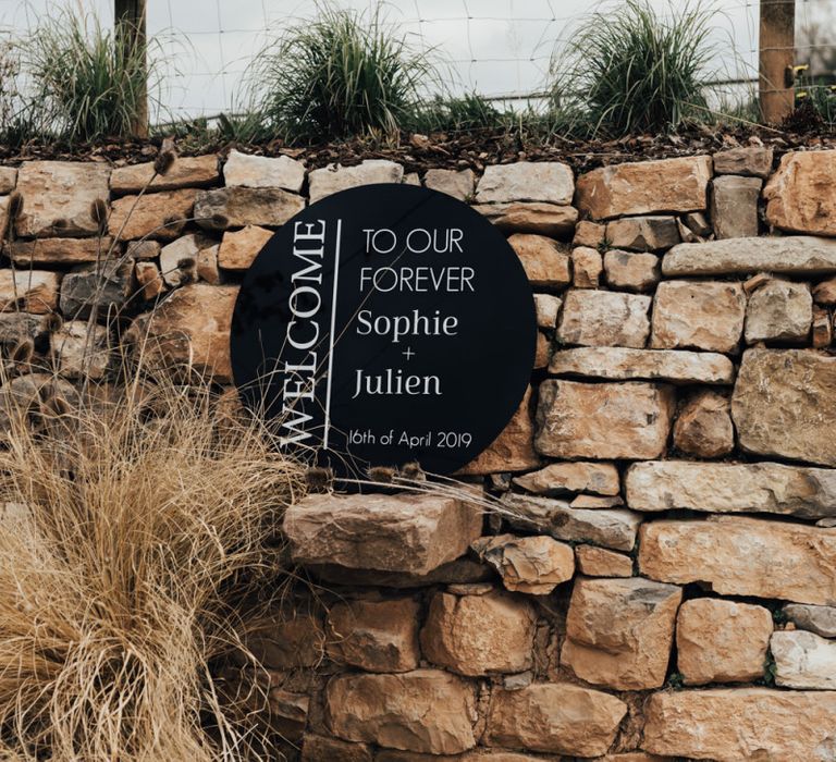 Black Acrylic Wedding Welcome Sign