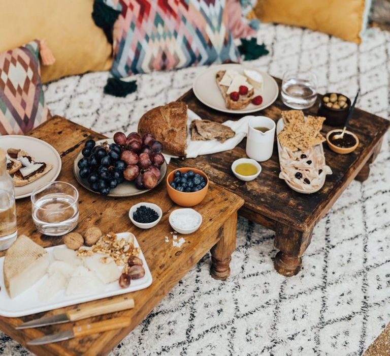 Intimate Seating Are with Sharing Platter