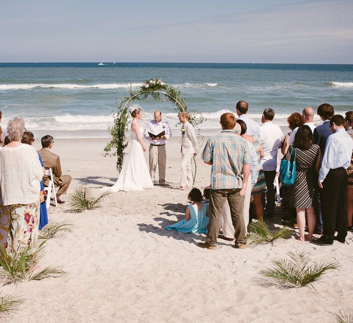 California beach wedding ceremony