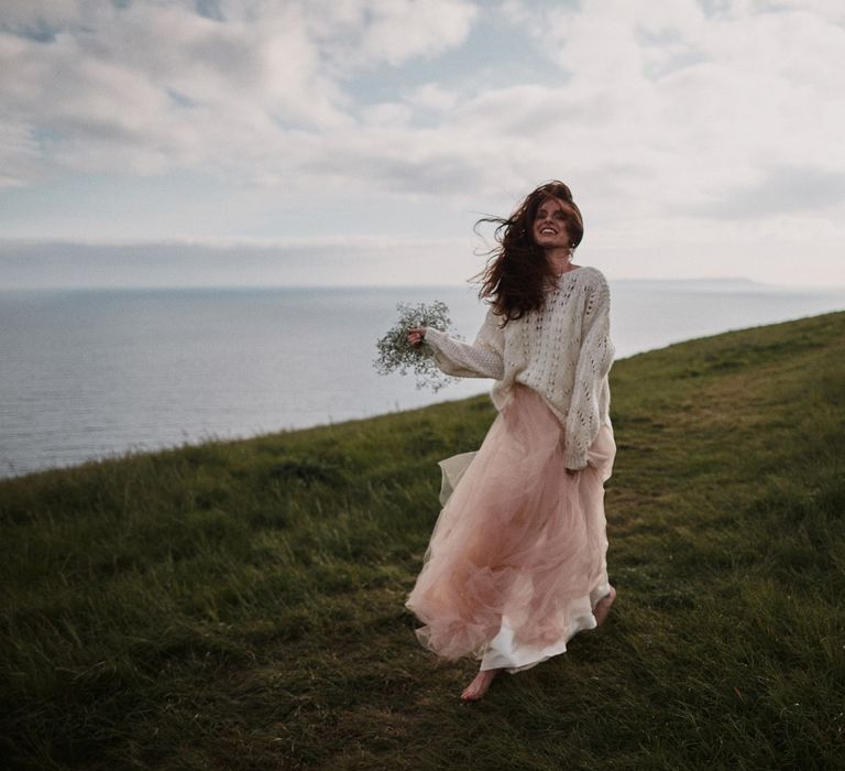 Bride In Knitted Jumper Styled By Beatnik Bride With Images From Benjamin Wheeler Photography