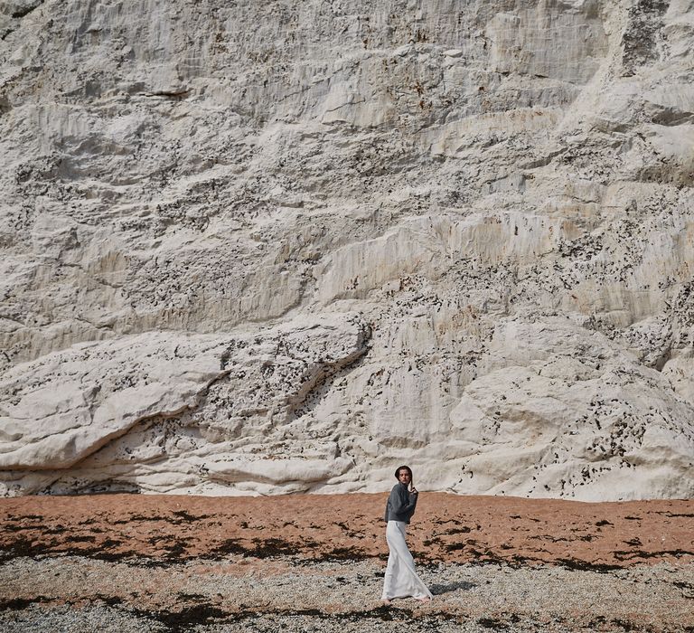 Bridal Slip Dress With Grey Knit Jumper Styled By Beatnik Bride With Images From Benjamin Wheeler Photography