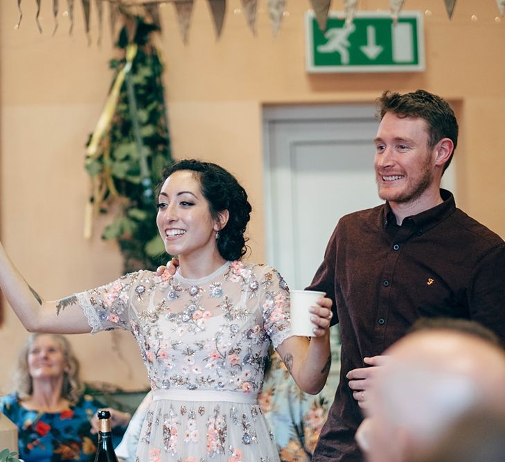 Beautiful DIY Village Hall Wedding For Under £5k // Guests Made Food // Bride Wears Needle &amp; Thread // Images By Dale Weeks Photography