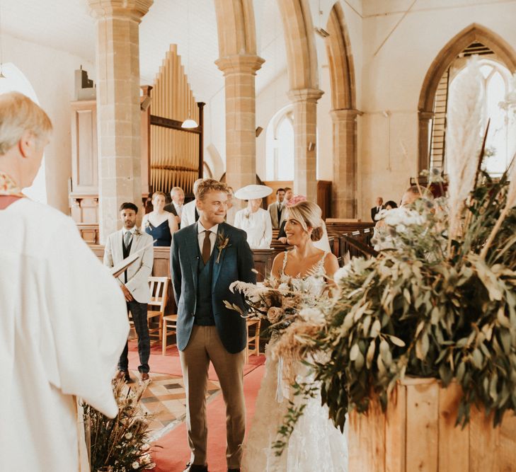 August 2020 wedding ceremony in a church