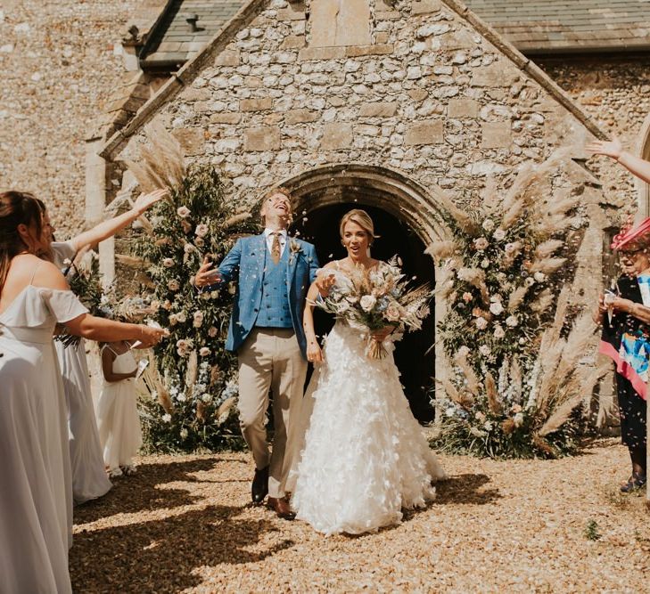 Confetti moment outside the church