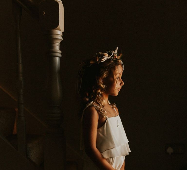 Flower girl in strappy dress