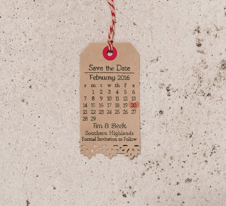 Craft Paper Luggage Tag Save The Date