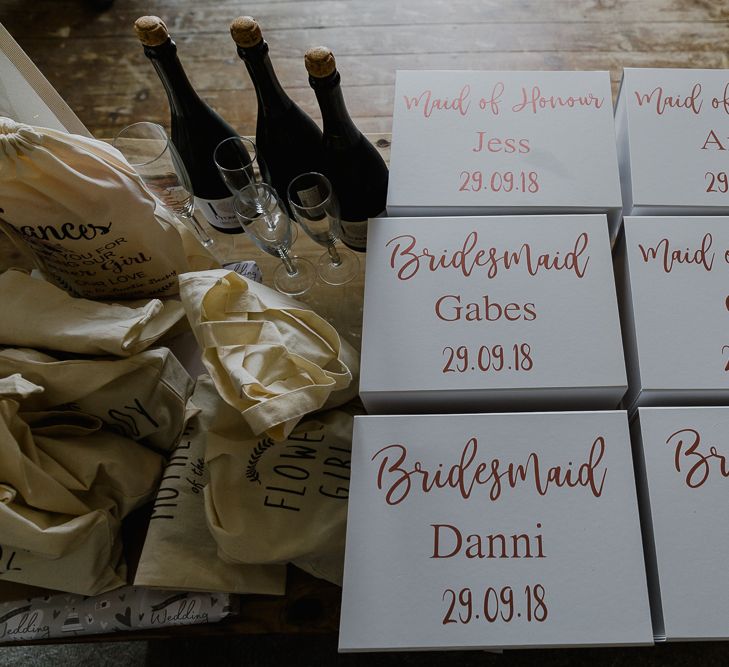 Bridesmaid Gift Boxes | Lusty Glaze Beach Wedding Newquay Cornwall | Alexa Poppe Photography