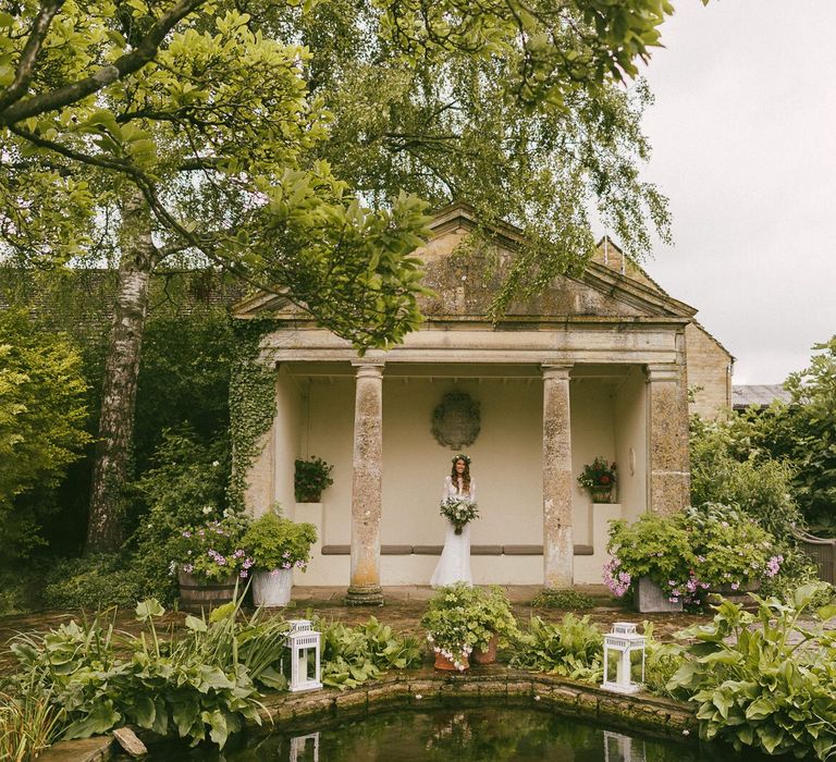 Bride Before Ceremony In Gardens