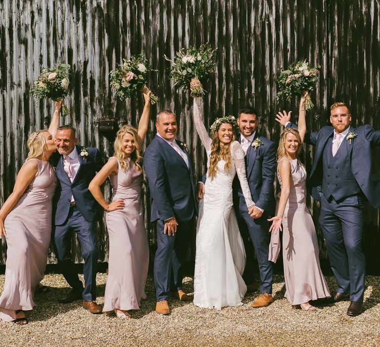 Bridal Party and Groomsmen Pose For Photo