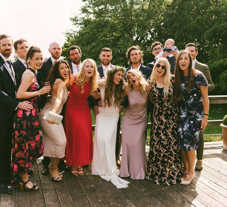 Bride with Guests Posing For Photo