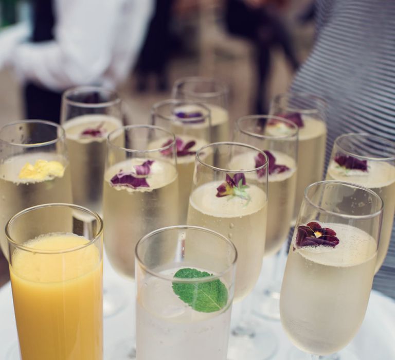 Drinks Reception with Tray of Champagne