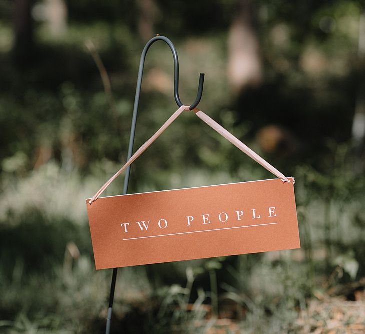 Minimalist Wedding Sign Lining The Venue Aisle