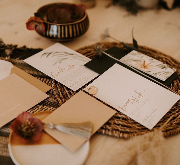 Neutral Wedding Stationery with Tassel Detail