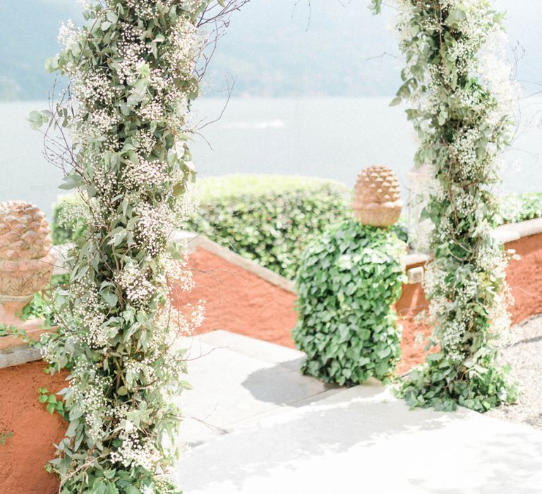 White and Green Floral Arch