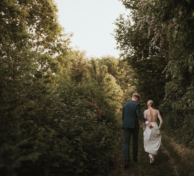 Bride &amp; Groom Golden Hour Portraits // Anna Kara Bridal // James Frost Photography // DIY Village Hall Wedding