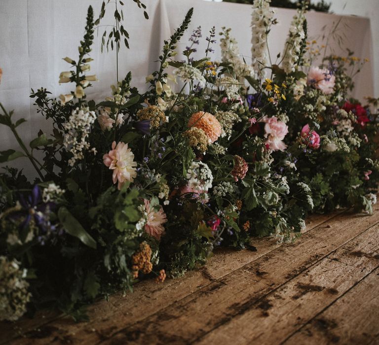 Floral Installation For Top Table // James Frost Photography